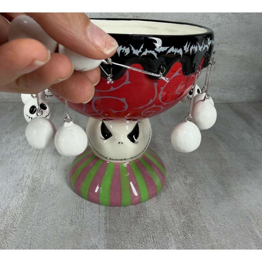 Disney Nightmare Before Christmas Jack Skellington Dangle Charm Pedestal Bowl